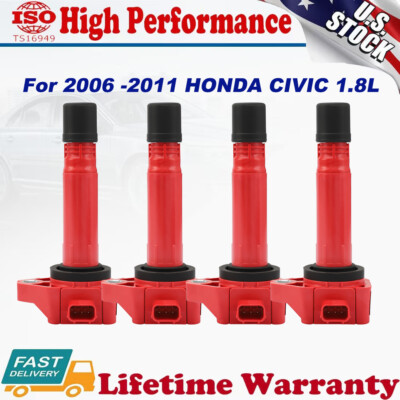 4 PCS Performance IGNITION COIL For 2006 2007 2008-2011 HONDA CIVIC 1.8L UF582