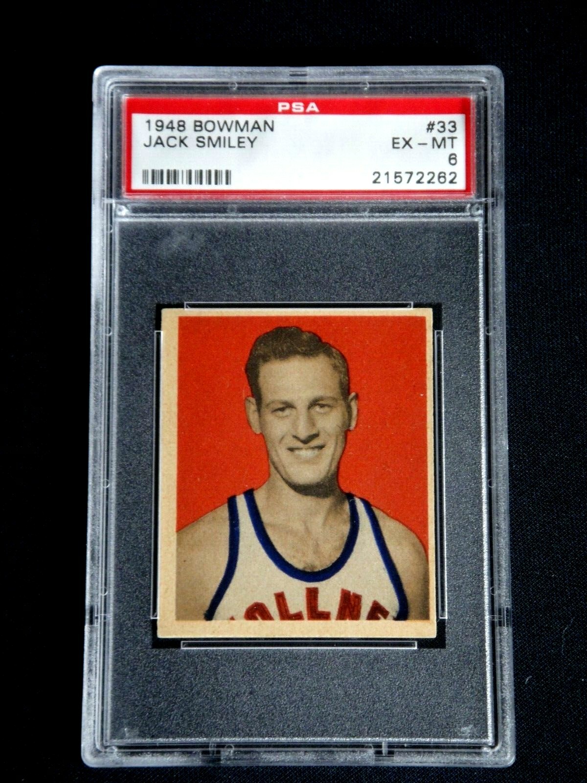 JACK SMILEY 1948 BOWMAN BASKETBALL CARD #33 PSA 6 EXCELLENT RARE ISSUE ORIGINAL