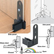 2 X Hafele Sprung Glass Door Inset Mount Pivot Hinges 180° (2=1 pair)Top Bottom