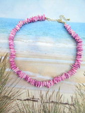 Puka Shell Necklace Choker Purple Women Men Unisex Hawaiian Surfer Beach Jewelry