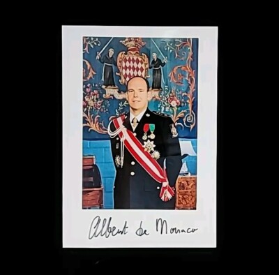 Prince Regent Albert II de Monaco Signed Royalty Photo Royal Document Autograph