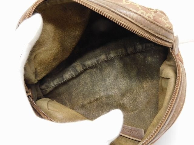 Gucci GG Pouch Accessory Bag Pouch Brown Canvas 17x11.5x8