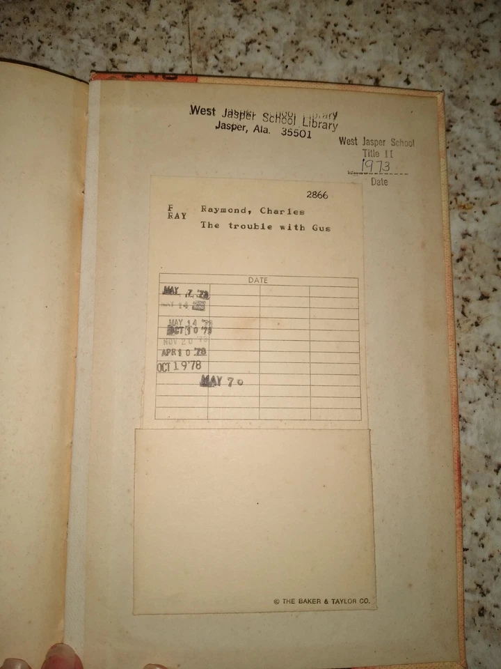 Vtg The Trouble With Gus Charles Raymond Hardcover Book RARE HTF School library  - Image 3 of 4