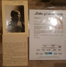CLARA BARTON - SIGNED LETTER C.B. AND ORIGINAL PHOTO WITH PSA DNA AUTHENTICITY 