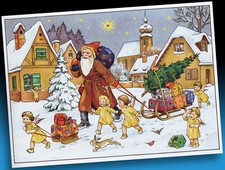 ALTER ADVENTSKALENDER NIKOLAUS und ENGEL MIT ...