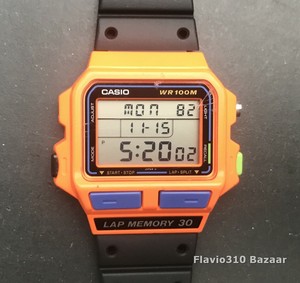 Very Rare 1992 Orange CASIO SDB-500W (863) Japan M Lap Memory 30 - New  Battery | eBay