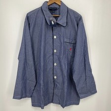 Polo Ralph Lauren Sleepwear Shirt Mens L Blue Striped Long Sleeve Button New NWT