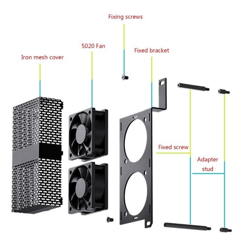 Double 5060 Fan Memory Active Heatsink Cooling Fan for DDR DDR2 DDR3 DDR4 - Photo 15/25