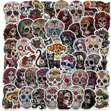 50 Pack Skull Stickers - Durable PVC Decals for Laptops, Journals Phone Cases