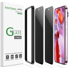 amFilm Designed for Google Pixel 9 Pro XL 6.8" Privacy Screen Protector,2 Pack