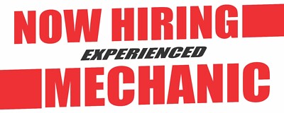 NOW HIRING EXPERIENCED MECHANIC Advertising Banner Vinyl Mesh Sign jobs service