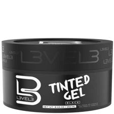 BARBER SALON BEAUTY L3VEL3 HAIR STYLING GEL TINTED COLOR COVER GREY BLACK 8.45OZ