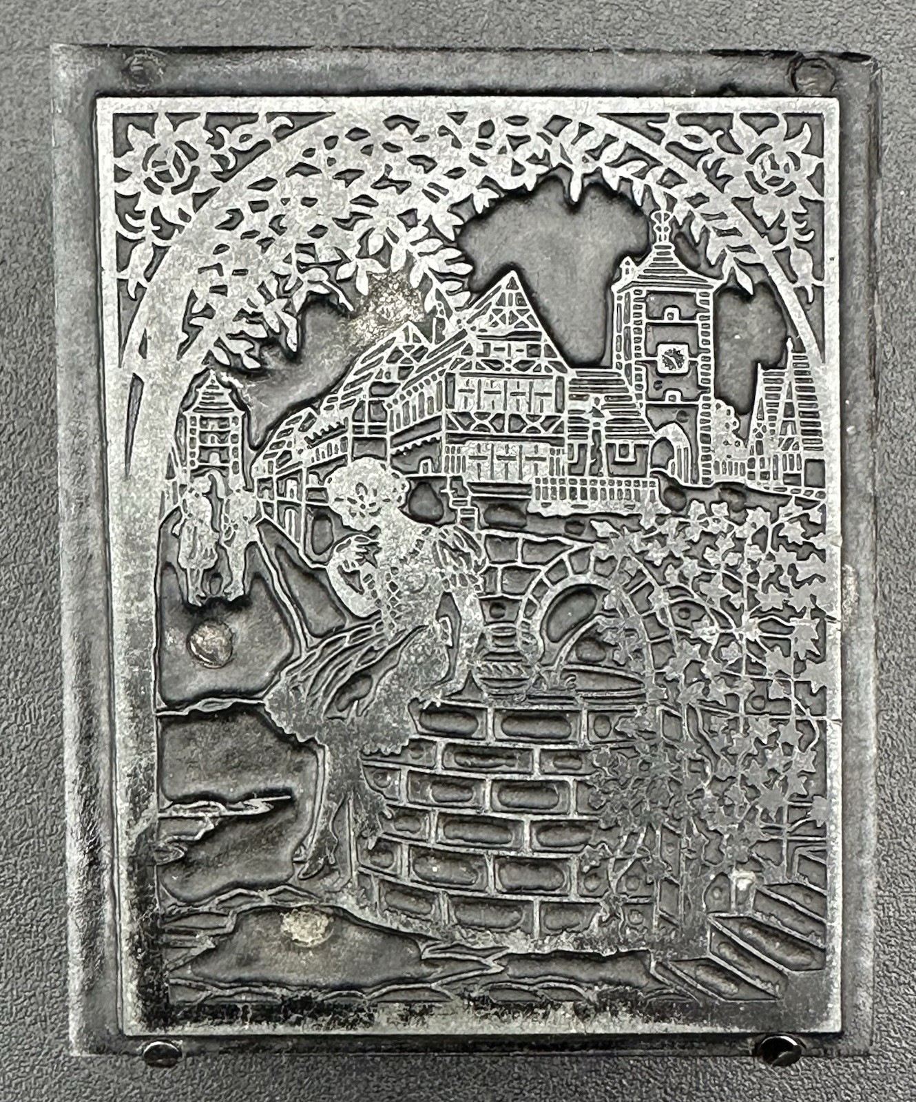 Antique Letterpress Printing Block Union Station Beaver Engraving Portland OR