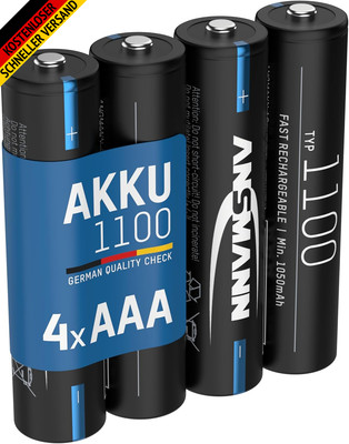 ANSMANN Akku AAA 1100Mah Nimh 1,2V - Micro AAA Batterien Wiederaufladbar, Hohe K