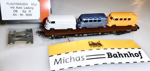 Flachwagen SSyl mit Auto Ladung VW T1 Ep3 Peresvet 3659 TT 1:120 NEU HK5 å | Condition: Neu