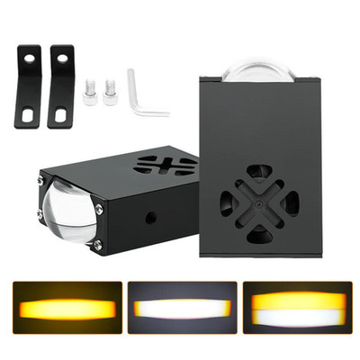 2PCS LED Fog Grill Lights For Car OffRoad Driving Work Light Universal Mount Kit