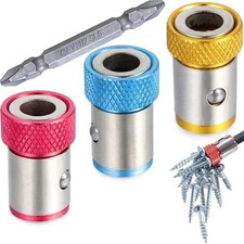 3-Pack Screwdriver Head Magnetic Ring for Drill  One Size, Red/Blue/Yellow