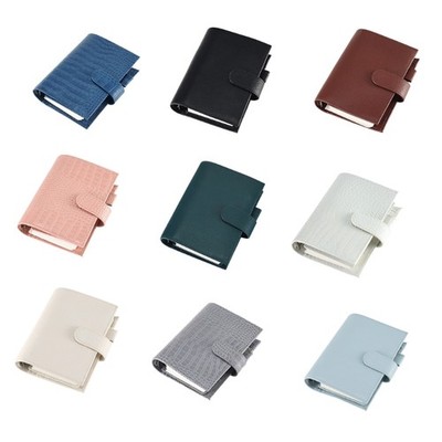 Refillable 6 Rings PU Binder Journal Notebook with Unruled Dotted Lined Pages