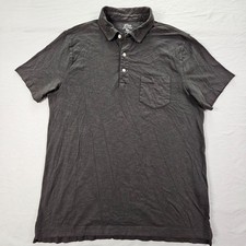J.CREW Gray Short Sleeve Garment Dyed Cotton Pocket Polo Shirt Men's L