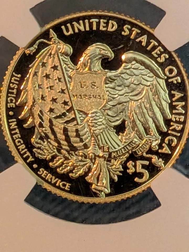 2015-W $5 Gold Coin U.S. Marshals Service NGC MS70 First Releases Gold Code 666 - Image 3 of 3