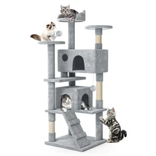 60 Inch Cat Tree Tower for Indoor Cats Large Adults, Cat Tower with Scratchin...