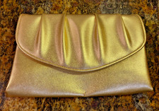 Vintage Gold Clutch Evening Purse 1978 Avon Flaws see photos