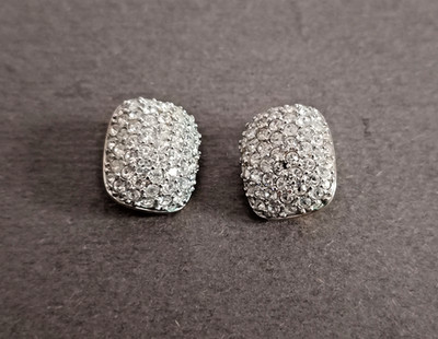 1980s - Vintage Swarovski Marked Clip On Earrings