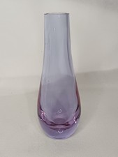 Vintage Caithness Scottish Art Glass Vase Amethyst Purple Hand Blown