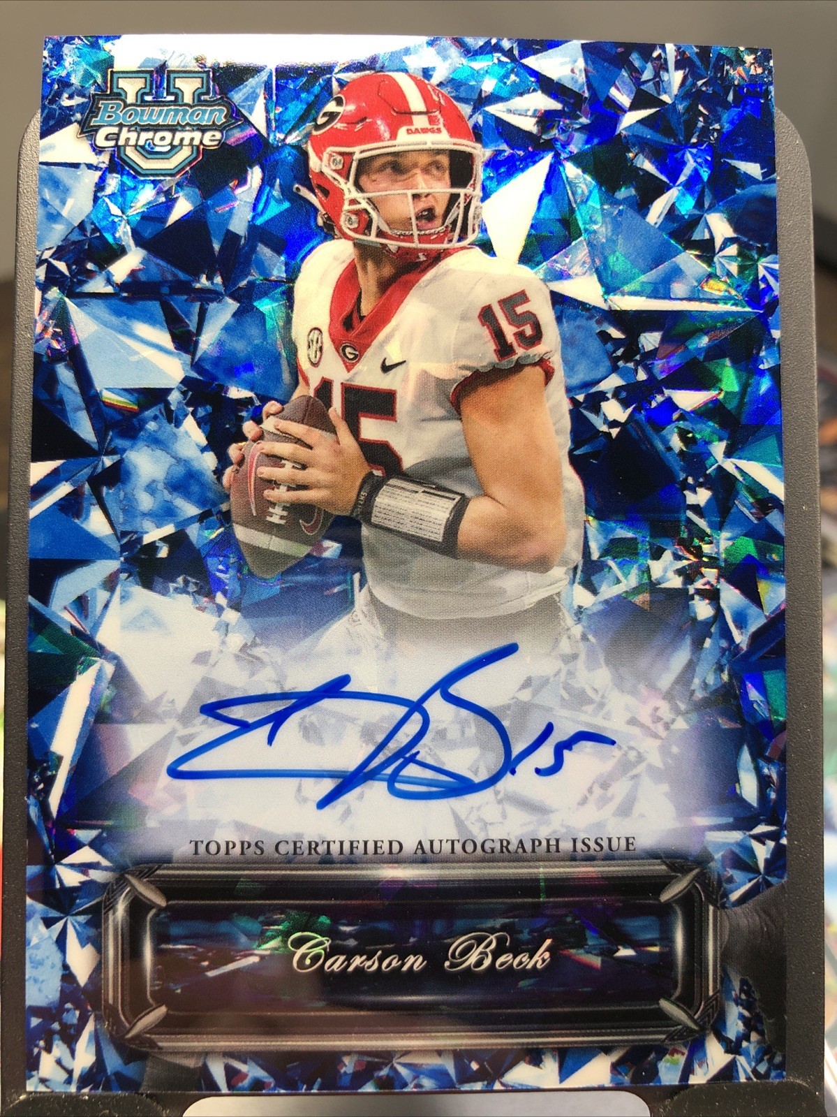 2024 Bowman U Chrome Sapphire Selections Auto Carson Beck Bulldogs Hurricanes