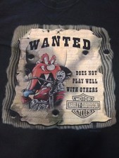 Men's Harley Davidson T-Shirt Size 2XL Yosemite Sam Taz Coyote USA Made 2000