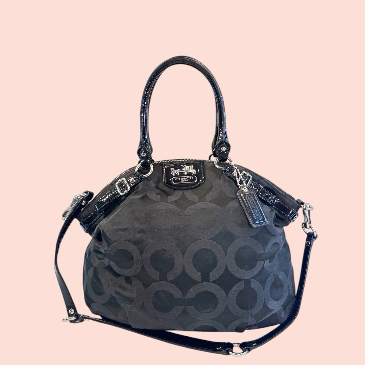COACH Y2K Vintage Madison Lindsey Op Art Signature Large Satchel