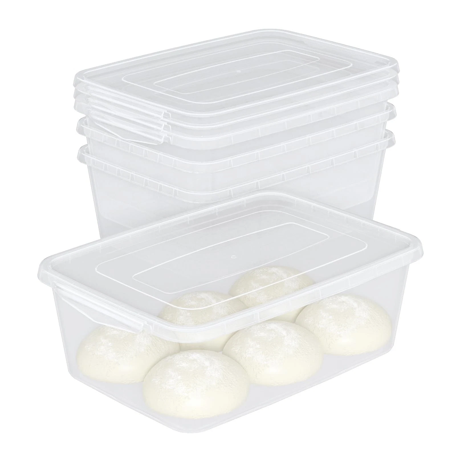 4-Pack 14 L Clear Food Pizza Storage Container, Food Storage and Organization...