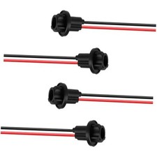 T10 W5W 194 Bulb Socket with Wire Pigtail, Universal LED Bulbs Pre-Wired 4PCS