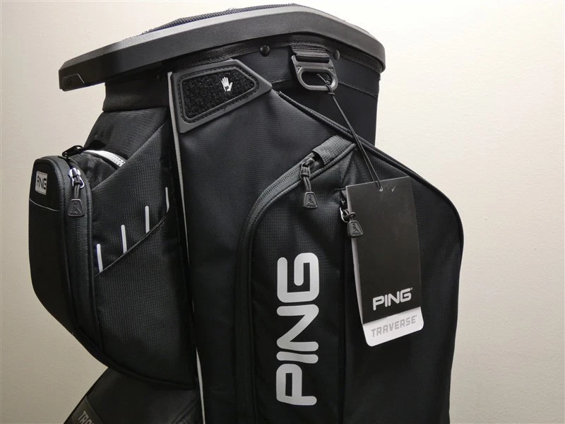 Ping Traverse 男式 14 路手推车包 C.C. logo 黑色/白色 全新 — 第 2/4 张图片