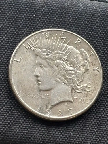 US 1927-S PEACE SILVER DOLLAR XF / AU