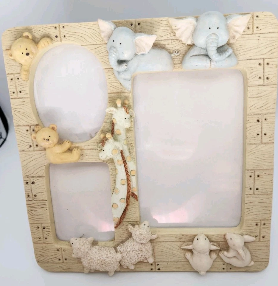 VTG 3D PHOTO FRAME Baby NOAH'S ARK Nursery Decor 9"x9" FOR 3X3.5 & 4X6 PICS - Image 2 of 4