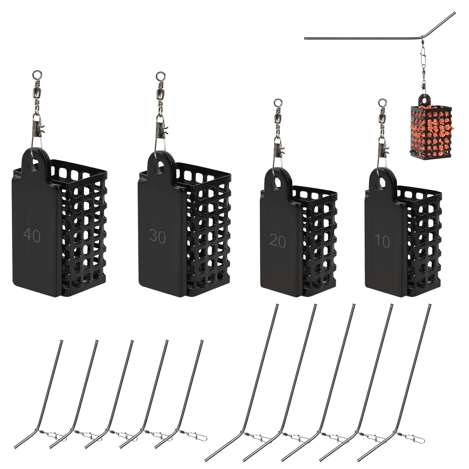 14 Pezzi Pasturatore Pesca Feeder, Cestino per Esche Feeder Pesca in (z0b)