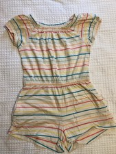 Old Navy Girls Striped Romper M 8 100 Cotton Short Sleeve Multicolor