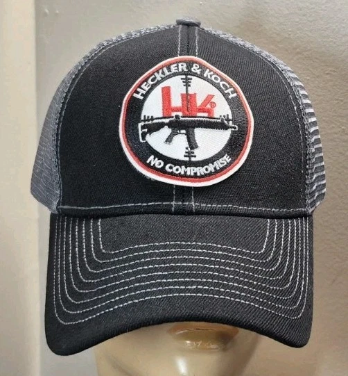 Heckler And Koch No Compromise Black & Gray Mesh Structured Baseball Cap Gun Hat