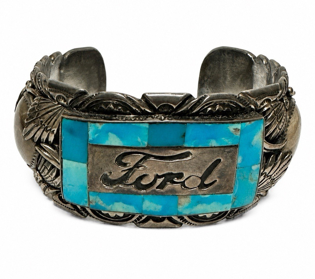 Vintage Navajo Tom Taylor Sterling Silver Turquoise F… - Gem