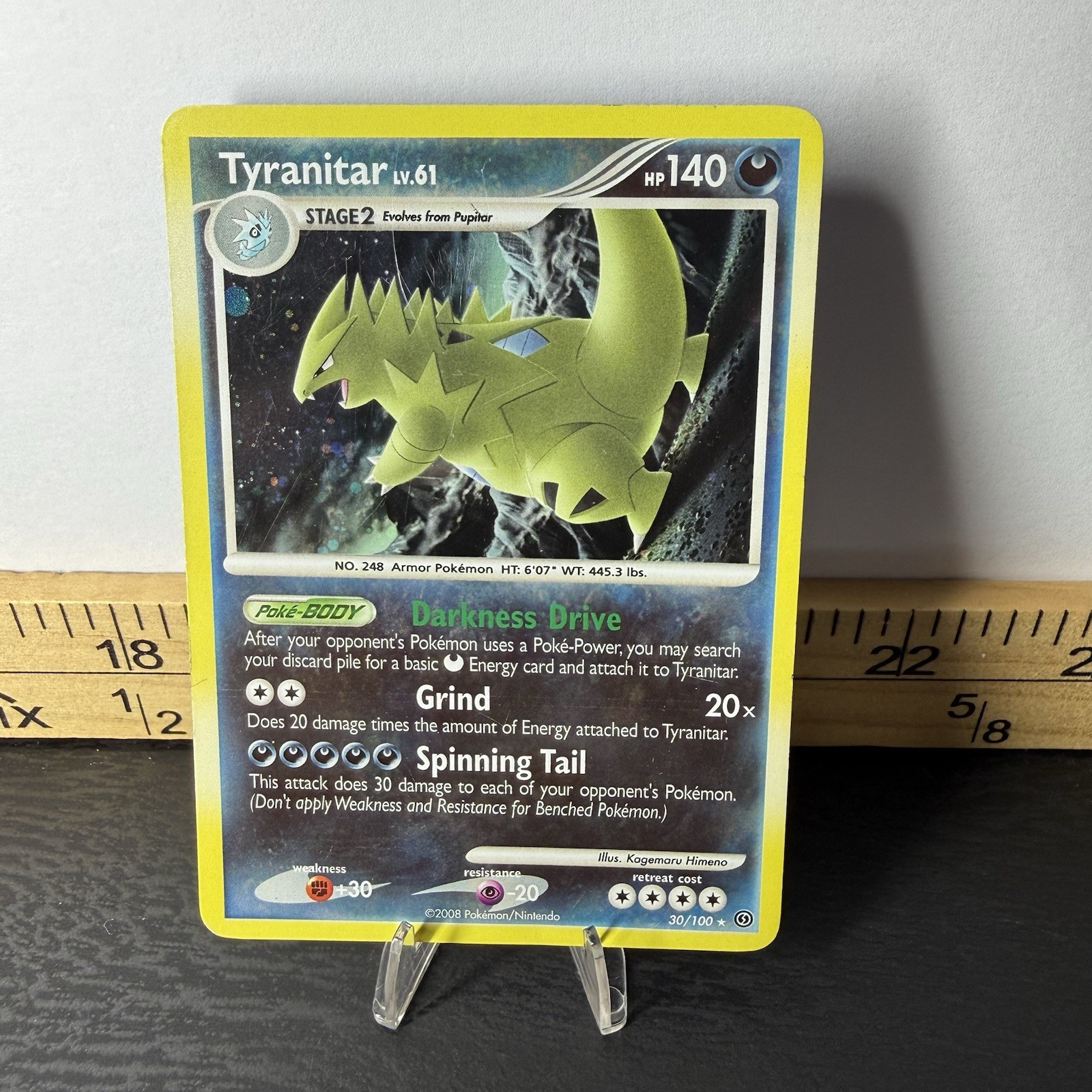 Pokemon - Tyranitar - Reverse Holo - 30/100 - DP Stormfront - Rare Card - LP