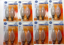 GE Lighting 40w Soft White Flame Tip Candelabra Decorative 8 Pack 16 Light Bulbs