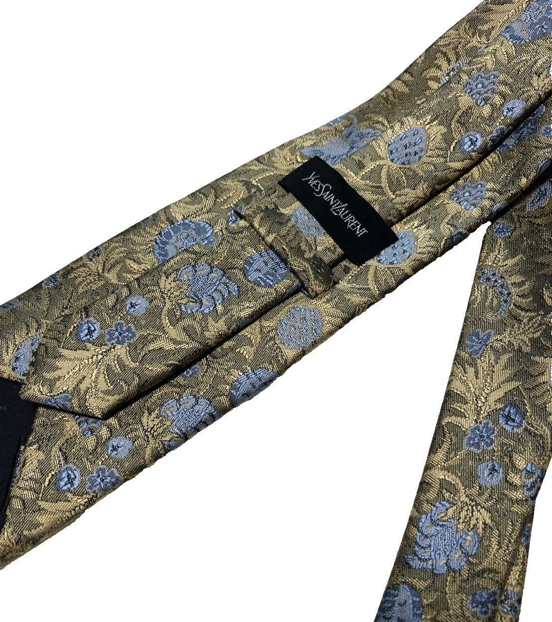 YSL Yves Saint Laurent Silk Tie Gold  Rare Vintage Made in Japan Used -Very Good image 4