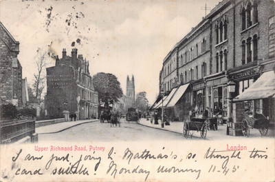 Putney England Upper Richmond Road Vintage 1903 Postcard