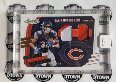 2020 Panini Absolute Football Tools Of The Trade David Montgomery Triple...