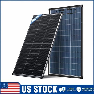 AeternaSol 200W Bifacial Solar Panel Mono N-Type 18BB Home RV Boat Off-Grid US