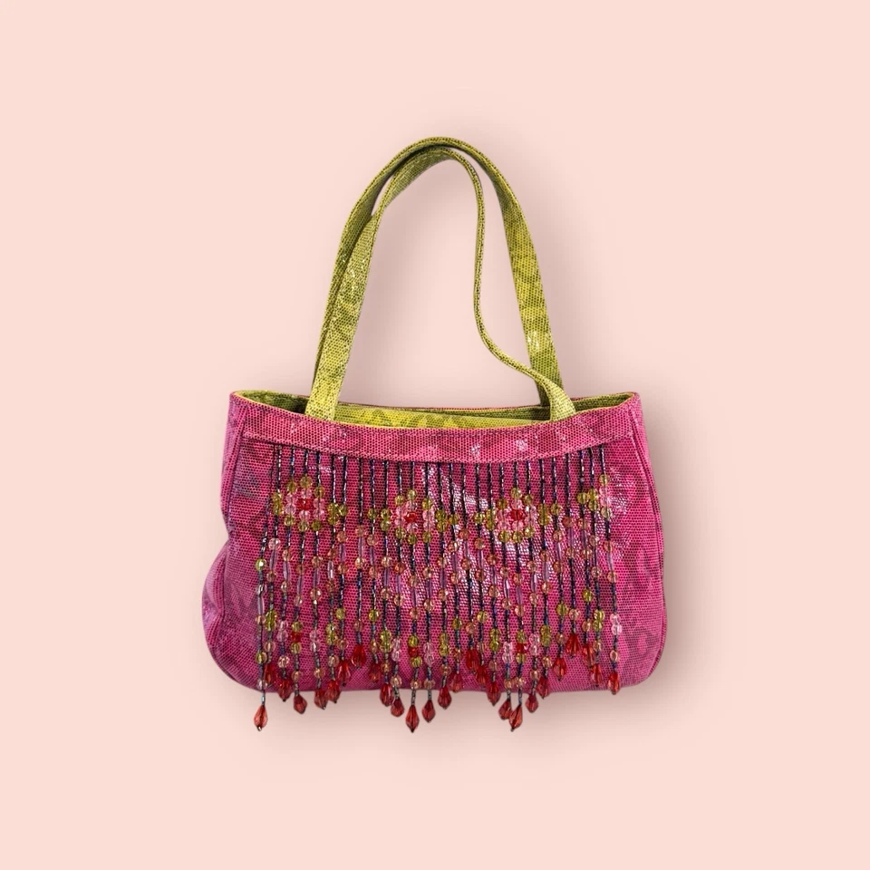 CACHE Y2K Vintage Retro Multicolor Snake Print Small Shoulder Purse Bag