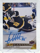 Linus Ullmark Auto 2022-23 UD Canvas C127 Boston Bruins Signed East Coast COA