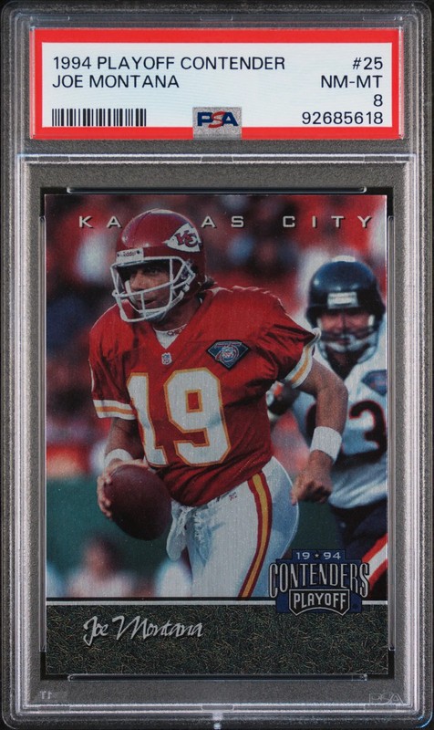 1994 Playoff Contenders Joe Montana #25 PSA 8