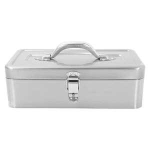 Grande boîte à outils en acier inoxydable Boîte à outils métallique portable Organisateur avec poignée